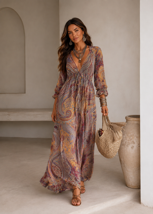 VESTIDO CON ESTAMPADO DE PAISLEY - EDICIÓN LUNEA SUN