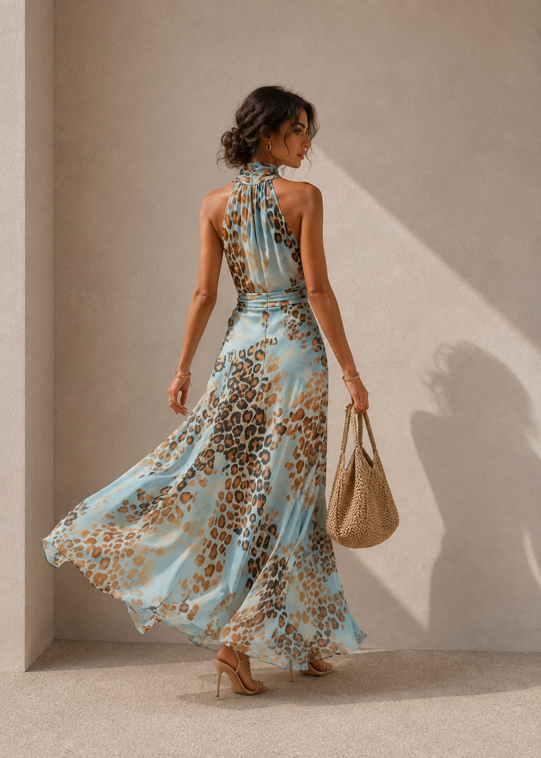 DESIRÉ - VESTIDO GLAMUROSO CON ESTAMPADO DE LEOPARDO