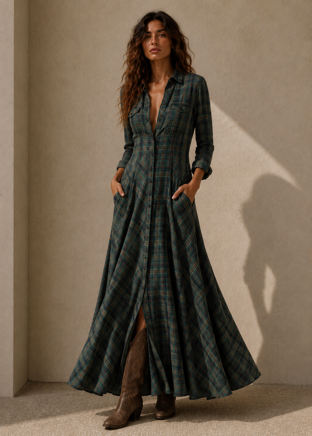 ELENA™ | VESTIDO DE TARTÁN - EDICIÓN LUNEA SUN