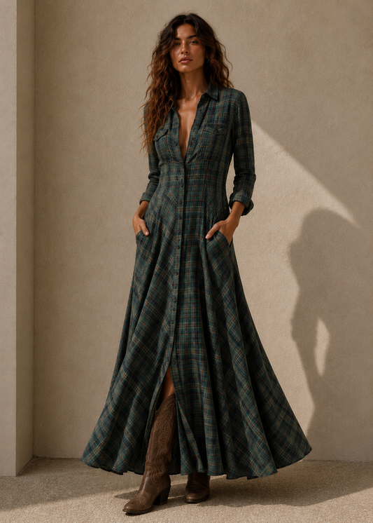 ELENA™ | VESTIDO DE TARTÁN - EDICIÓN LUNEA SUN