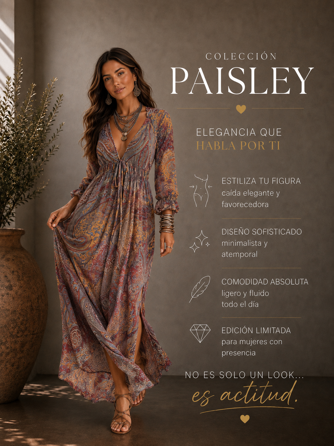 VESTIDO CON ESTAMPADO DE PAISLEY - EDICIÓN LUNEA SUN
