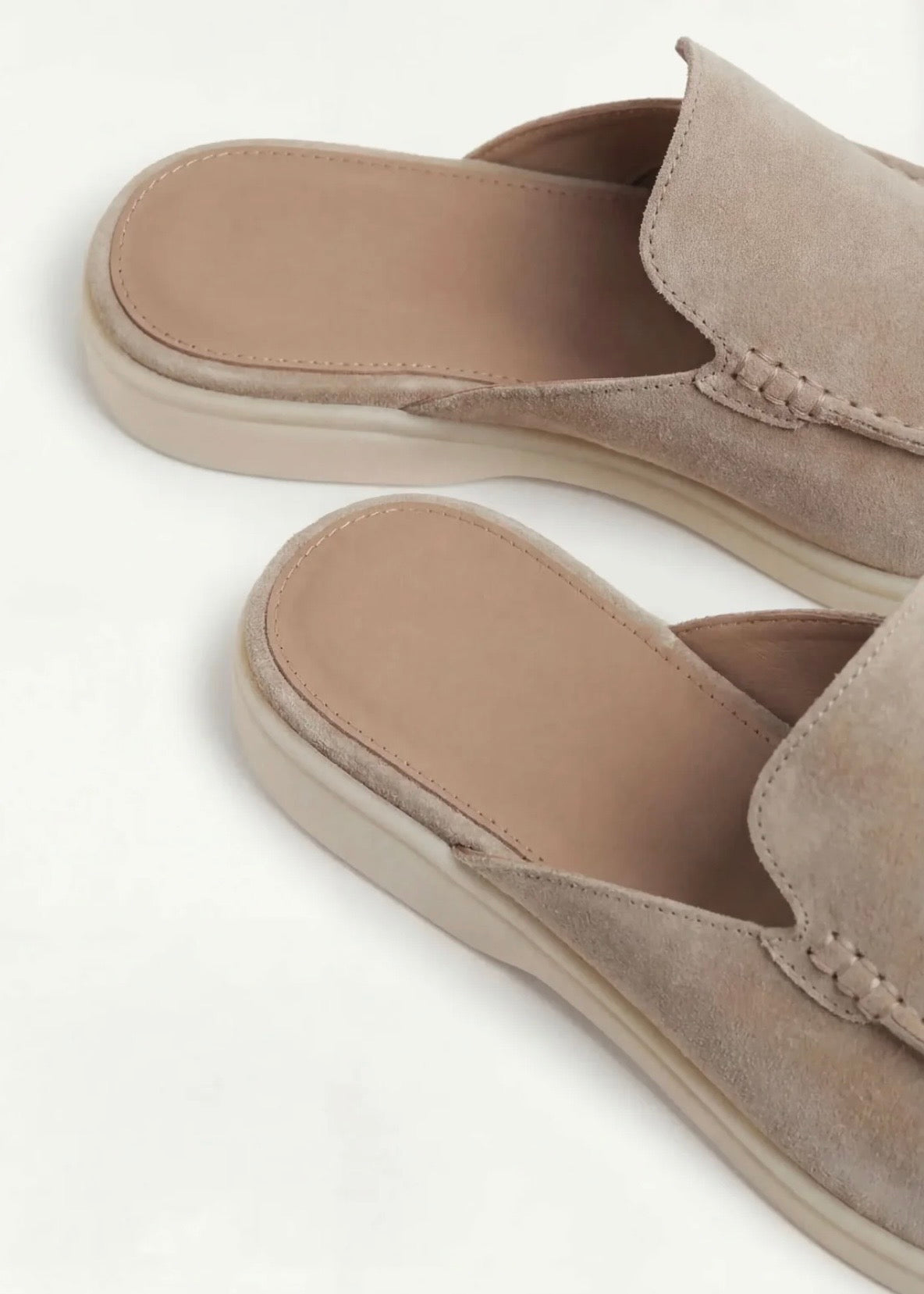 Beige Suède Mocasines - Lunea