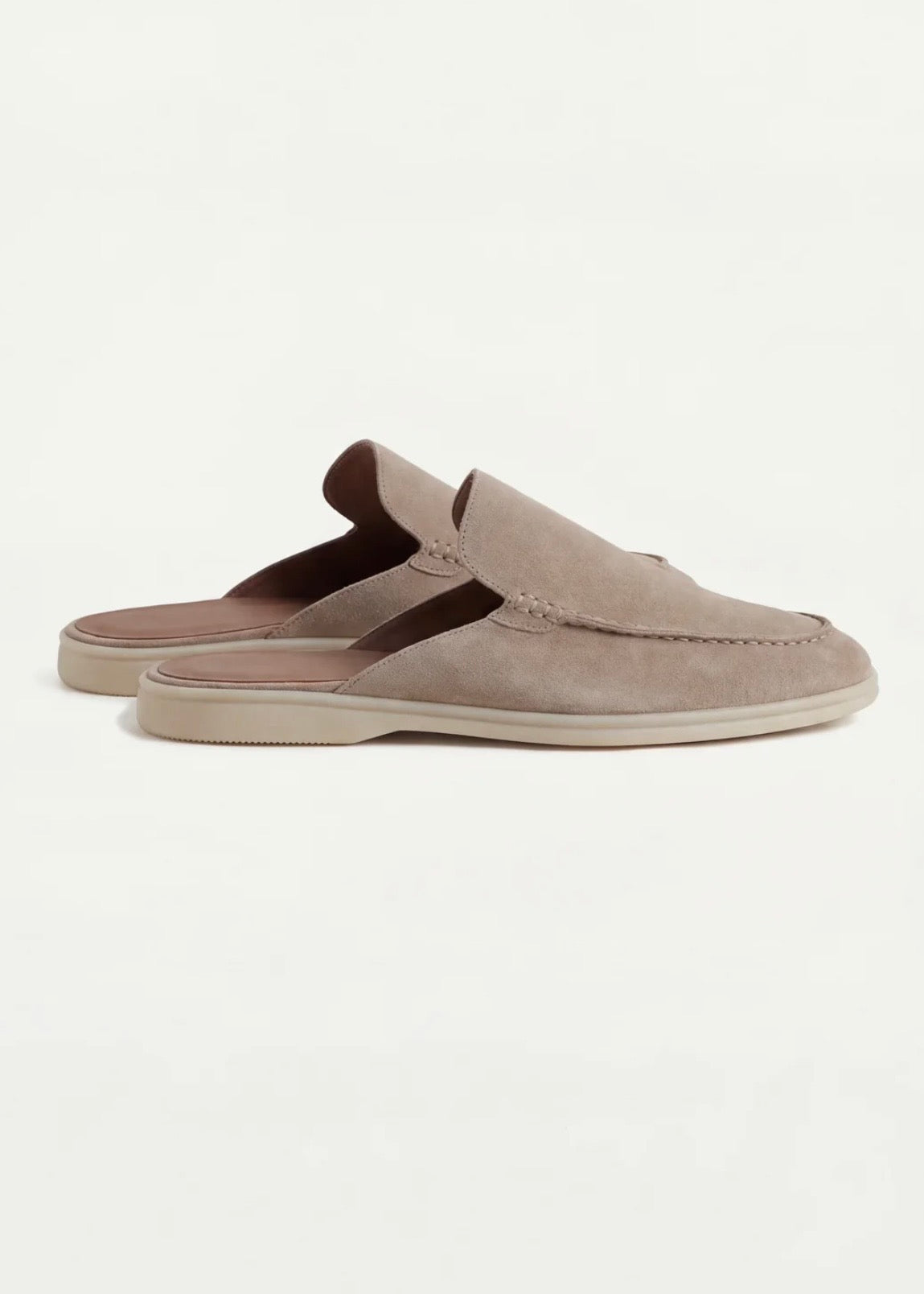 Beige Suède Mocasines - Lunea