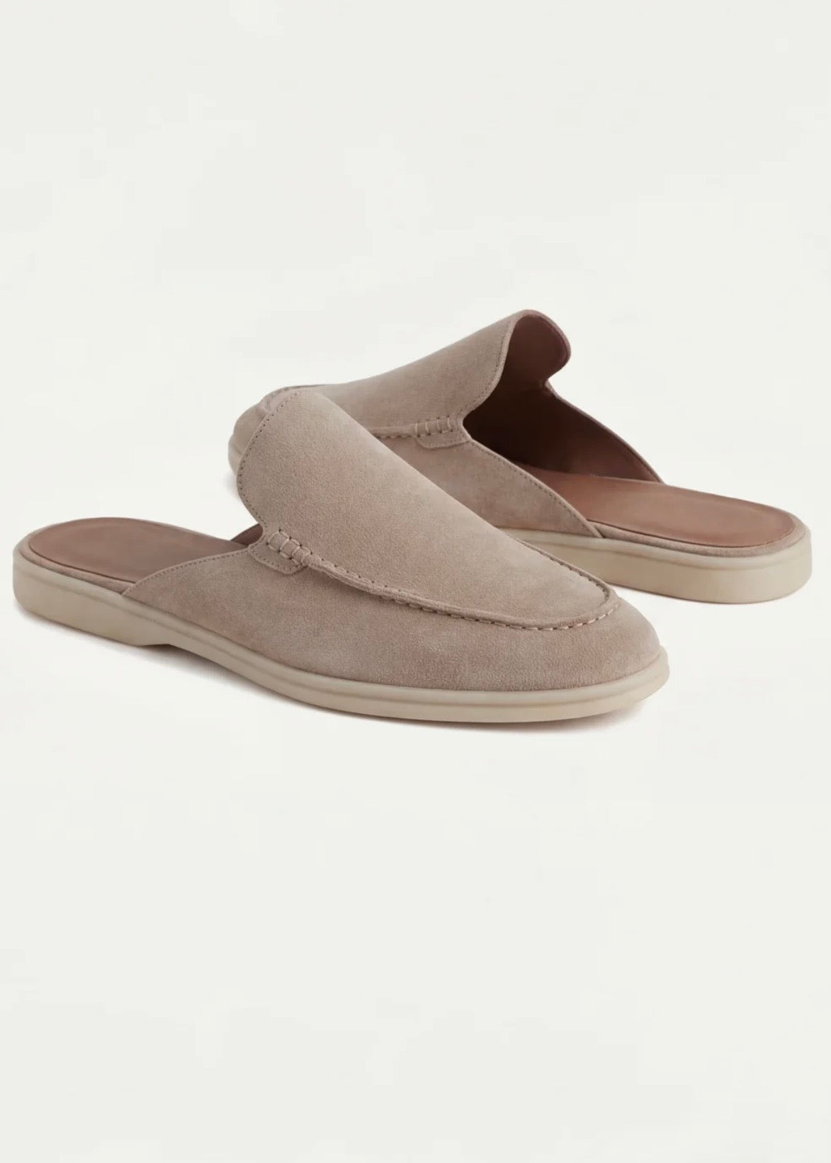 Beige Suède Mocasines - Lunea