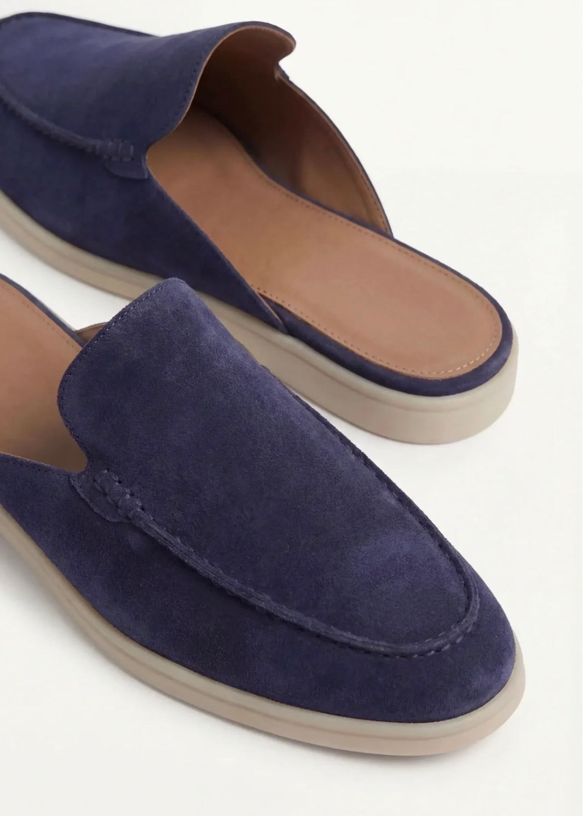 Navy Suède Mocasines - Lunea