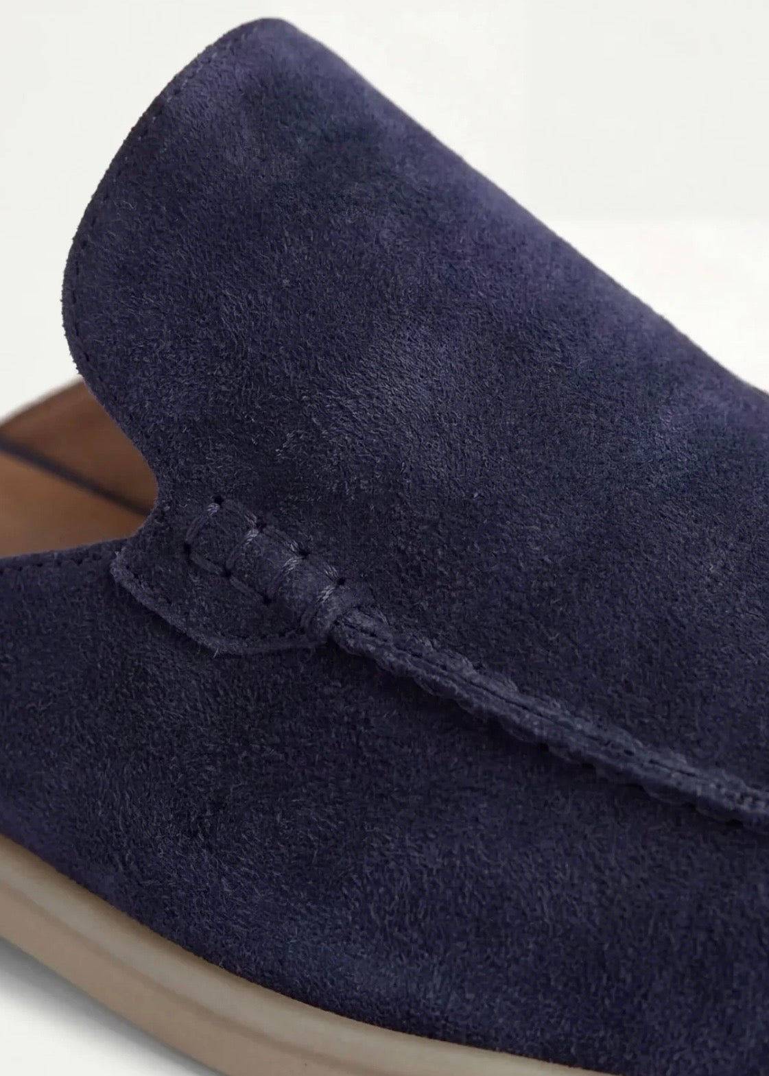 Navy Suède Mocasines - Lunea