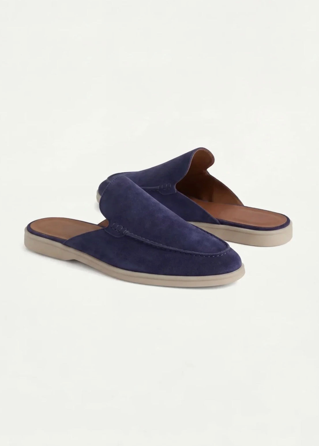 Navy Suède Mocasines - Lunea