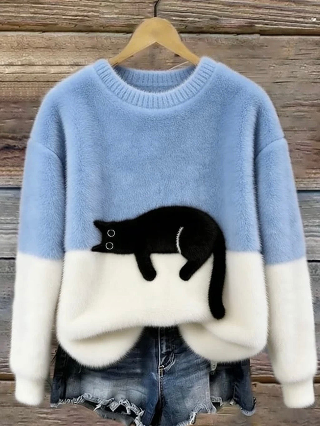 Elegante jersey con estampado de gato - Edición Lunea Sun