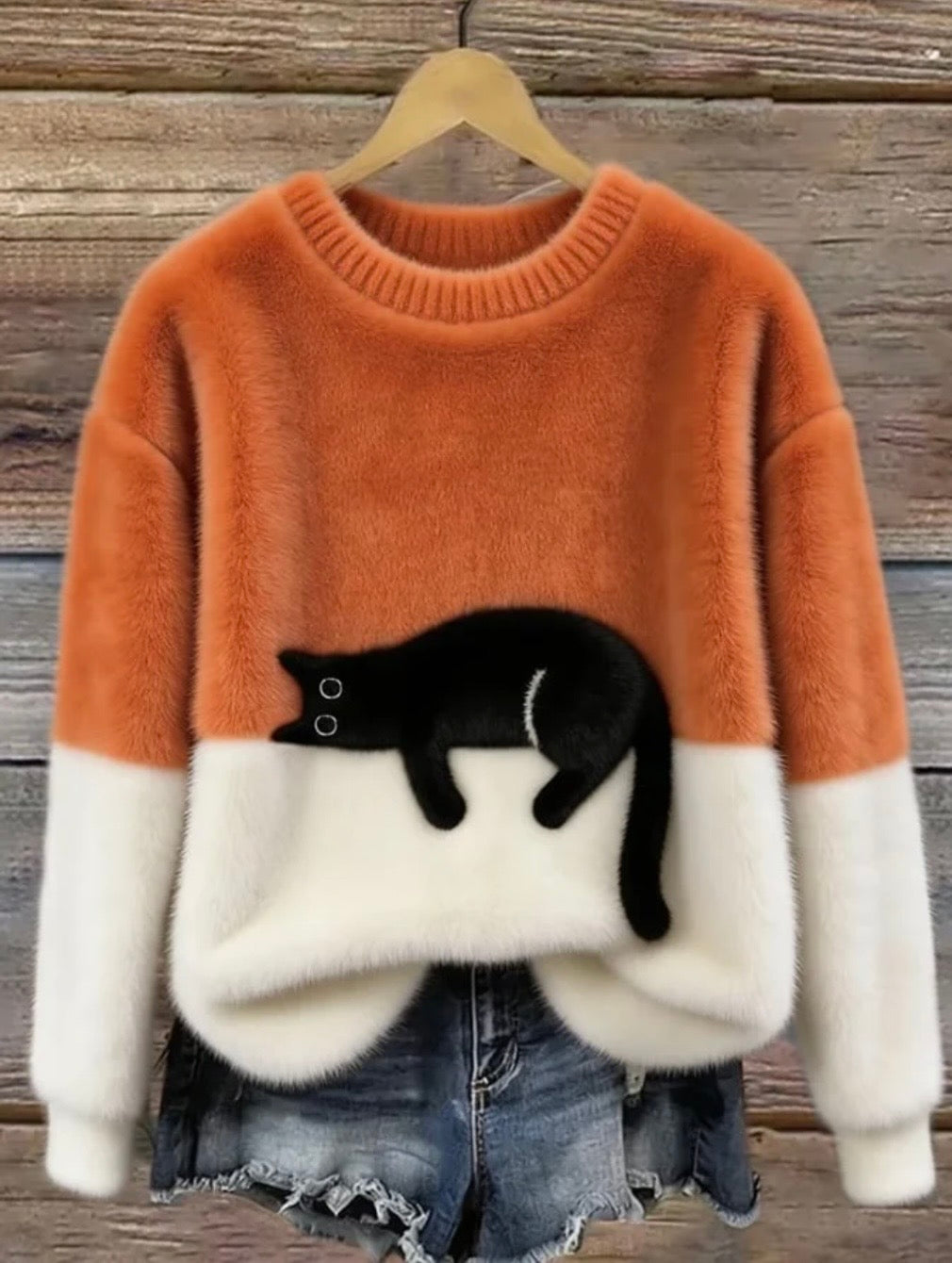 Elegante jersey con estampado de gato - Edición Lunea Sun