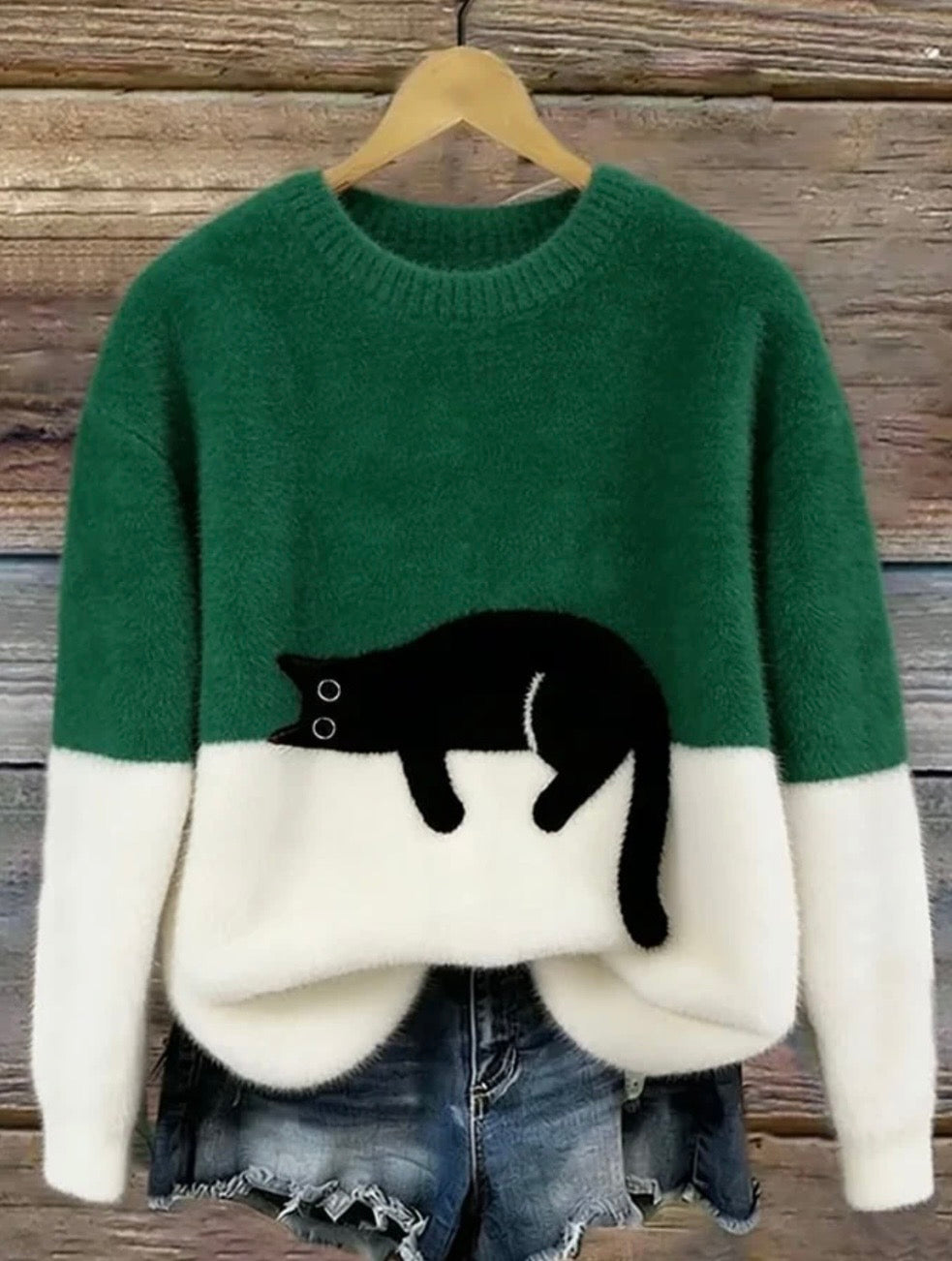 Elegante jersey con estampado de gato - Edición Lunea Sun