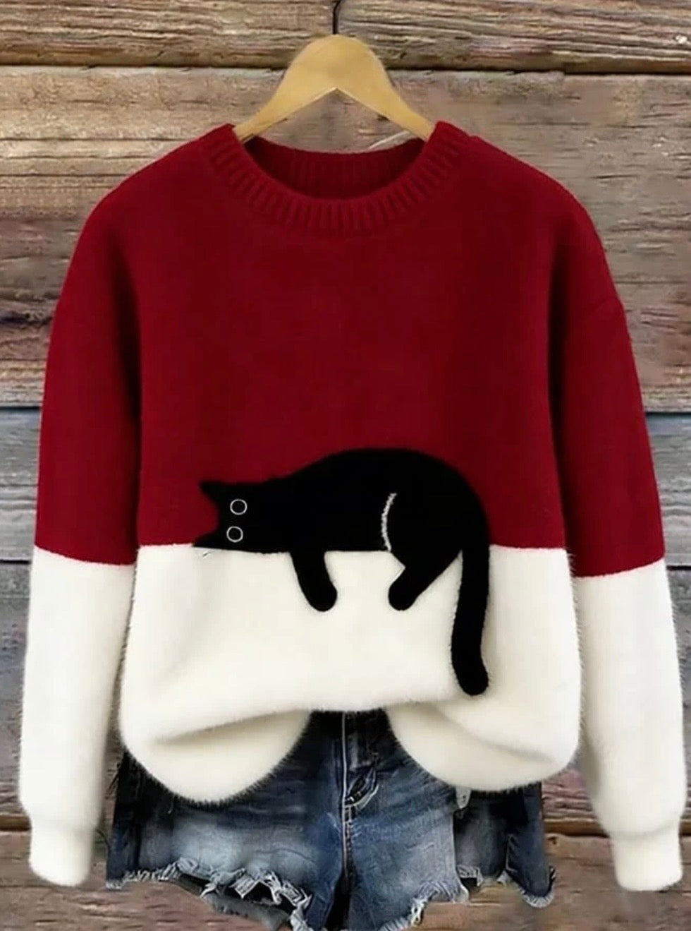 Elegante jersey con estampado de gato - Edición Lunea Sun