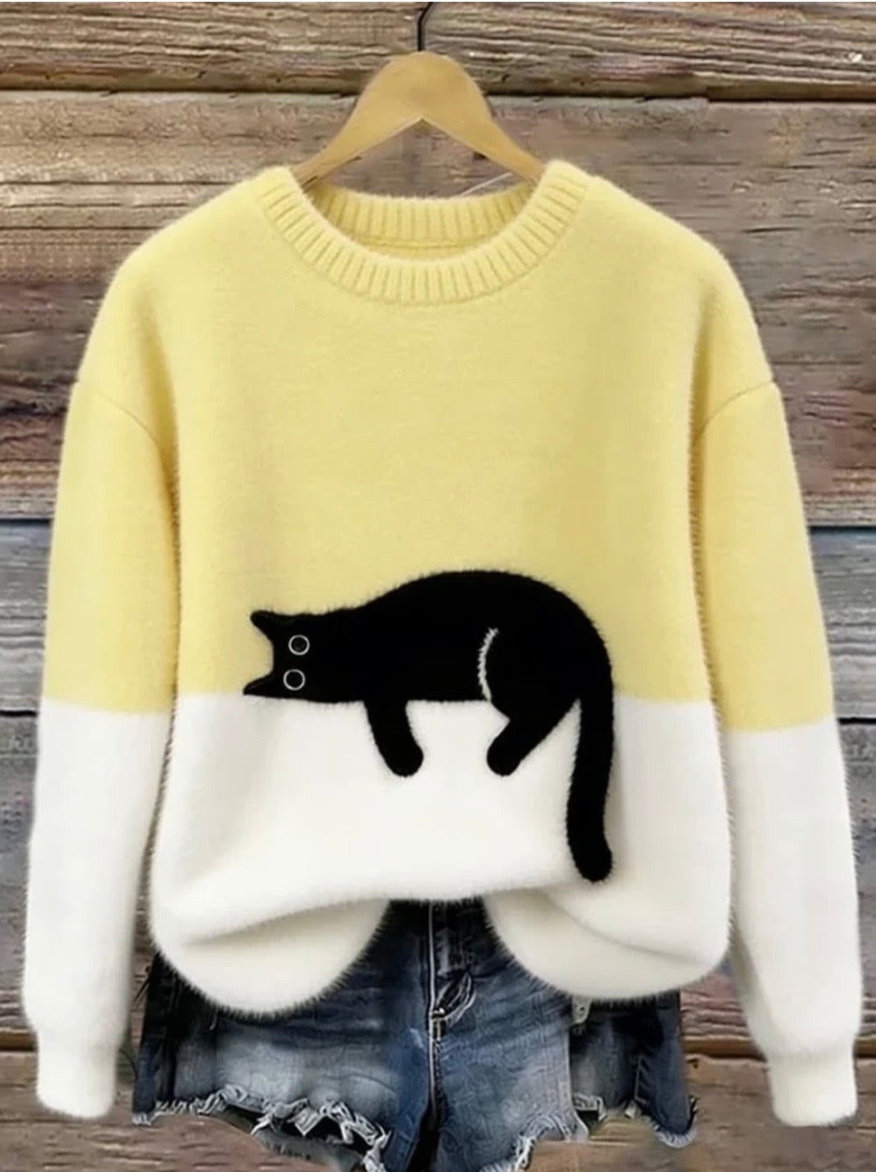 Elegante jersey con estampado de gato - Edición Lunea Sun