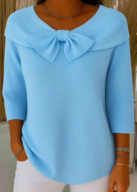 Trinidad Jersey con lazo y cuello redondo