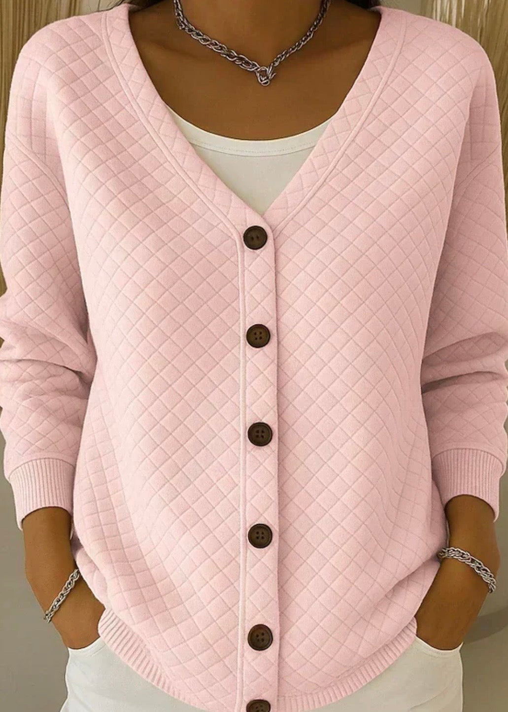 Leonor chaqueta de punto acolchada con botones