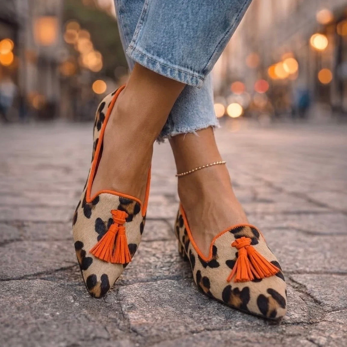 LIVIA BAILARINAS DE PUNTA CON ESTAMPADO DE LEOPARDO