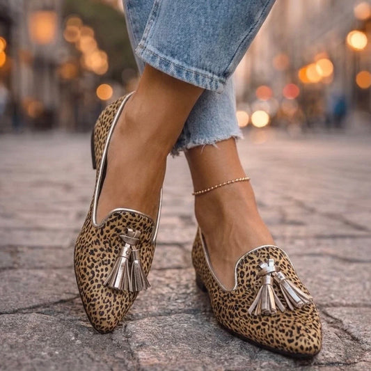 DALIA MOCASINES CON BORLAS Y ESTAMPADO ANIMAL