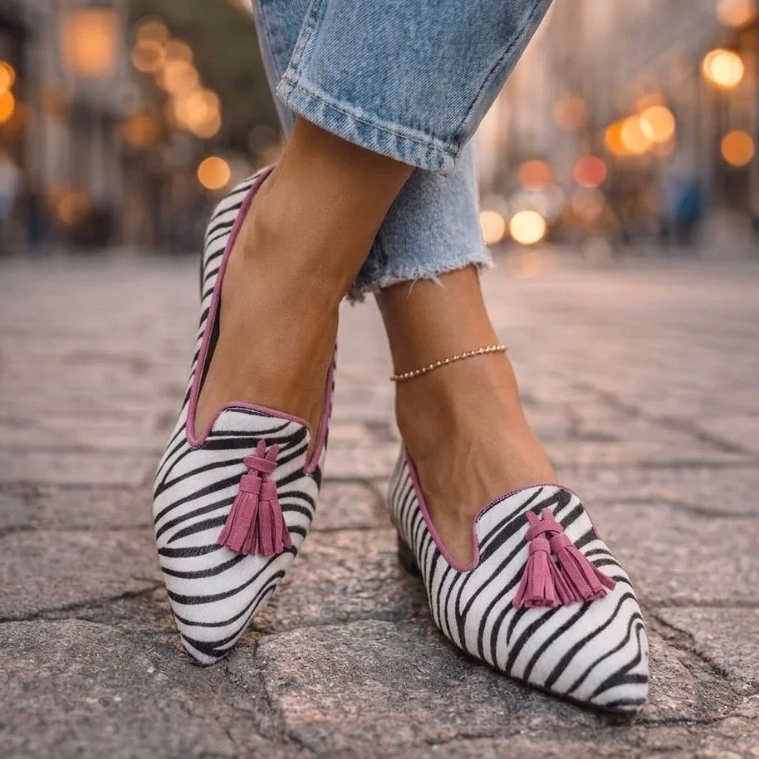 DALIA MOCASINES CON BORLAS Y ESTAMPADO ANIMAL