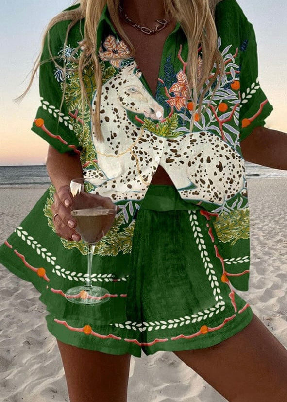 Lunea Conjunto Corto de Verano Green Horse